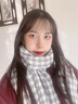 浩冠 围巾女秋冬季保暖针织学生围脖披肩韩版毛线流苏撞色千鸟格围巾 千鸟格灰色 实拍图