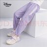 迪士尼（DISNEY）儿童女童凉感长裤防蚊舒弹梭织束脚运动裤子24夏DB321ME12紫130 实拍图