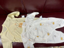 童泰婴儿衣服新生婴儿夏季薄款连体衣0-6个月宝宝纯棉内衣2件装 黄色小熊-（夏季款） 52cm 实拍图