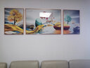 Sixpoetry 客厅装饰画现代简约沙发背景墙壁画轻奢三联晶瓷画大气高档挂画 富羽纳祥（铝合金外框） 镶钻画左右50*70+中间100*70亮面 实拍图