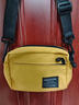 牧瑾潮牌斜挎包男士迷你小挎包女ins帆布单肩包休闲学生刷街轻便背包 黄色（带几何熊猫挂件） 实拍图
