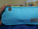 国誉（KOKUYO）淡彩曲奇双拉链便携大容量学生文具盒笔袋210*93*30（+40）mm 蓝/绿 WSG-PCC12-1 实拍图