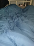 雅鹿床上四件套磨毛床单被套单人学生宿舍被罩床笠全套水洗棉床品套件 双拼-豆沙-浅灰 1.8m 床单款 四件套-被套180*220cm 实拍图