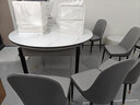 晨巢 岩板餐桌 实木餐桌椅组合现代简约可伸缩折叠吃饭桌子餐厅家具 黑灰框架亮光雪山白-111皮椅款 1.5米一桌八椅-12MM岩板厚度 实拍图