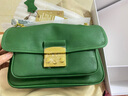 裘真方锁链条包小号单肩斜挎邮差包女百搭植鞣头层牛皮包包 绿色 实拍图