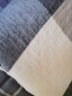 洁丽雅毛巾被纯棉夏凉毛毯被单双人床单被子加厚纱布空调盖毯午睡毯子 W0806大格子蓝色（200*150cm） 实拍图