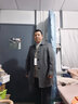 罗蒙中长款毛呢大衣2024秋季新款外套男士羊毛大衣休闲双面呢格子大衣 6161灰格 180【建议体重125-145斤左右】 实拍图