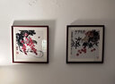 紫腾随轩齐白石装饰画新中式客厅背景墙面挂画卧室饭厅餐厅水墨虾壁画实木 藤萝 60*60cm（有机玻璃）（默认红木色框） 实拍图