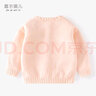 嘉衣佩儿女童毛衣冬季新款婴儿时尚外套宝宝针织衫儿童加绒上衣女宝开衫 BD831-橙粉色 110 实拍图