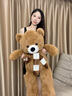 欣欣龙毛绒玩具大熊泰迪熊公仔布娃娃玩偶抱枕送女友情人节礼物 围巾熊深棕 80厘米【+玫瑰花】 实拍图