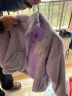迪士尼童装儿童男女童舒棉绒外套立领保暖亲肤上衣DB241IE08紫140 实拍图
