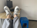 回力小白鞋女百搭棋盘格帆布鞋女厚底女鞋2025年冬季新款休闲鞋轻便鞋 白黑色 37 实拍图