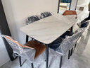淘邦 亮光岩板餐桌椅组合 小户型家用饭桌 洽谈桌轻奢形餐厅家具 亮光雪山白直边圆角【加厚皮椅】 1.4米一桌六椅 实拍图