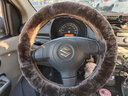 明仔 汽车方向盘套 羊毛冬季把套 纯羊毛皮毛一体汽车把套 冬天保暖 咖色 本款适合99%车型-下单备注 实拍图