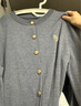 独束大码女装学院风撞色假两件针织衫女春装新款经典圆领学院风 城堡灰 XL (尺码：3) 实拍图
