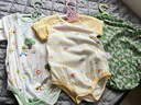 巴拉巴拉新生儿衣服宝宝睡衣爬服哈衣包屁衣夏装全棉薄款舒适萌 白黄色调00313 73cm 实拍图