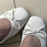 森达（SENDA）女鞋舒适奶奶鞋2024软面一脚蹬平底休闲单鞋ZTA13AQ4 米白 38 晒单实拍图