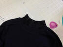 铂呐苓打底衫半高领女春秋季毛衣针织衫长袖上衣修身显瘦内搭纯色百搭 打底衫【蕾丝花边领-黑】 均码 【80-120】斤 实拍图