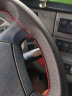 安牛汽车手缝方向盘套大货车真皮把套乘龙M3解放J6/J6p欧马可S3豪沃 黑色红线打孔 实拍图