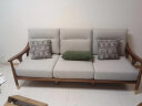 韵存家居 沙发 全实木沙发 布艺沙发 新中式白蜡木小户型客厅直排沙发 2.12米大三位（整块海绵坐垫） 标准版：透气布 实拍图