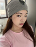 兰蔓娅月子帽夏季时尚产妇专用孕妇产后空调房防风透气大头围帽子女 灰色 实拍图