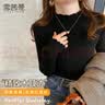 雪茜曼半高领打底衫女秋冬季纯色木耳边洋气打底衣女士显瘦百搭针织毛衣 实拍图