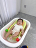 奔麦婴儿洗澡神器躺托一体宝宝折叠浴架澡盆新生儿童用品防滑沐浴床垫 【豪华款】可调节绿+洗头杯+礼包 实拍图