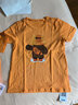 真维斯男童短袖t恤纯棉夏季儿童半袖夏装上衣男孩简约夏天童装 明亮橙 J背影熊 140 实拍图
