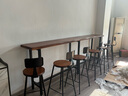 予凡实木吧台桌 家用办公 阳台靠墙靠窗高低脚长条桌窄桌椅餐桌高脚桌 单桌：300*40*105cm 实拍图