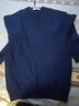 与狼共舞【100%纯羊毛】圆领毛衣男士2025秋季新款男装纯色套头针织衫2363 深蓝色102-V领 2XL /185 实拍图