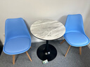 潇崇椅子靠背椅现代简约餐椅家用化妆椅休闲办公椅吧台软包伊姆斯椅子 蓝色软包【实木腿】 实拍图