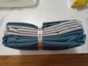 MIDO HOUSE铭都经纱100支长绒棉纯棉贡缎床上四件套海因蓝配雅士灰 1.5m床单款 实拍图