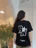 MMOPTOP潮牌重磅T恤男夏季潮流印花情侣短袖舒适休闲上衣女M0030黑色M 实拍图