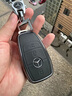 迪加伦 奔驰钥匙套新C级C260L E级E200L E300L GLC A200 S级真皮汽车钥匙包男士壳钥匙链金属 B咖金色+钥匙扣 实拍图