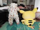 童泰秋冬季婴儿衣服1-24月宝宝外出夹棉连帽连体哈衣 白色 80cm 实拍图