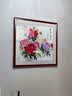 画中画花开富贵客厅装饰画纯手绘国画餐厅玄关茶室实木边框牡丹壁画挂画 花开富贵（方形）-s160 实木外框-62*62 实拍图