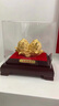 信天游镀金寿桃摆件绒沙金祝寿贺寿礼物送老人60708090大寿贺礼寿礼礼物 福寿双全 小号 实拍图