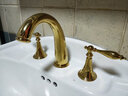 摩豪（Mohao） 全铜分体式三孔面盆冷热水龙头卫生间美式双把洗手盆浴室洗手间 【金色-仿科】分体龙头 实拍图