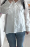 啄木鸟纯棉衬衫女小清新浅绿色2023夏季新款韩版单口袋宽松休闲衬衣上衣 白色 L 105-120斤 晒单实拍图