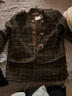 独束大码女装复古格纹小香风套装女冬季微胖mm毛呢外套A字半身裙 外套 L 实拍图