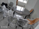 卧森 岩板餐桌椅组合现代简约轻奢可伸缩折叠家用小户型长方形饭桌子 黑白框架（卡塔金-12mm岩板） 1.35米 单桌 实拍图