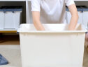 清野の木 衣物收纳箱塑料整理箱56L白色 1个装 带轮 实拍图