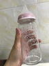 NUK德国进口 婴儿宽口玻璃奶瓶新生儿耐高温彩色奶瓶120\/240ml 粉色240ml(6-18硅胶)+把手+吸管 实拍图
