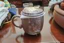 吉羊 宜兴柴烧窑变紫砂杯办公茶杯纯手工制内胆过滤 茶禅一味杯380ml 翡翠金砂 实拍图