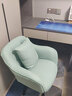 几米佳北欧简约电脑椅家用单人旋转沙发椅舒适久坐布艺书房椅美甲化妆椅 天蓝色-胡桃色木脚360度旋转 实拍图