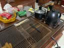 金灶（KAMJOVE）鸡翅木实木茶具套装烧水壶茶具茶盘套装茶台烧水壶一体式 K-185 搭配黑色K9茶炉 实拍图