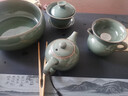 鼎器 陶瓷功夫茶具套装家用办公送礼 整套茶壶茶杯茶道汝窑哥窑开片汝瓷冰裂 09款：18件墨绿哥窑 实拍图