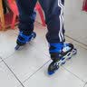 拓呈溜冰鞋儿童成人男女童小孩旱冰鞋滑冰鞋轮滑鞋直排轮初学者 蓝色【全闪】+护具头盔+配件 M 中码建议32-36码拍【可穿至37码】 实拍图