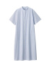 无印良品（MUJI）女式 凉感平纹立领短袖连衣裙女装裙子长裙衬衫裙开衫外搭纯棉 蓝色格纹 M (160/84A) 晒单实拍图