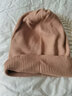 目丸帽子女秋冬韩版ins潮牌百搭毛线帽冷帽冬季保暖护耳大头针织帽男 奶茶色 双面针织 M(56-58cm) 实拍图